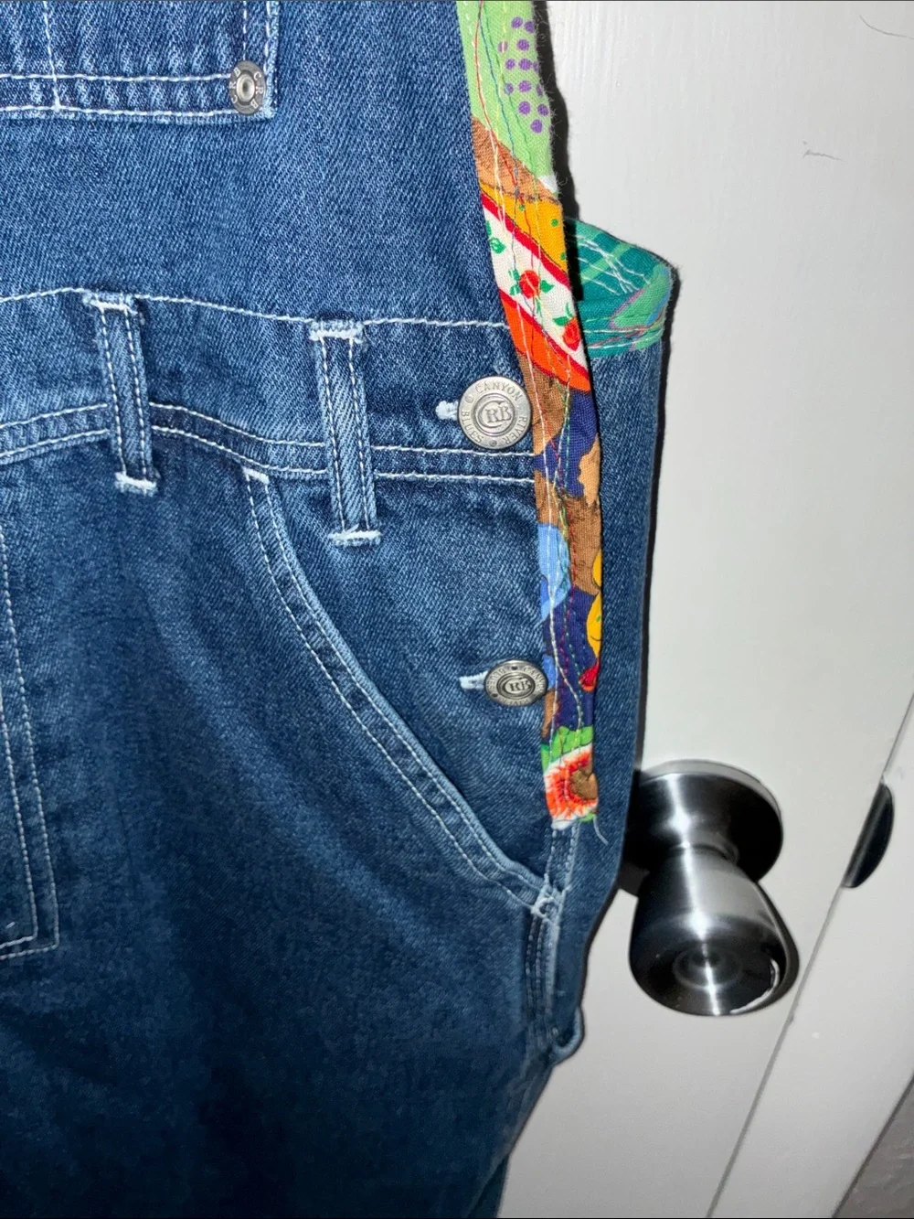 Canyon River Blues Dark Blue Denim Overalls with Multicolor Trim